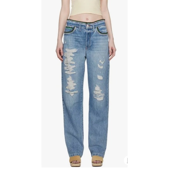 Frame Women Blue Julia sarr baggy low rise straight - Size 29‎